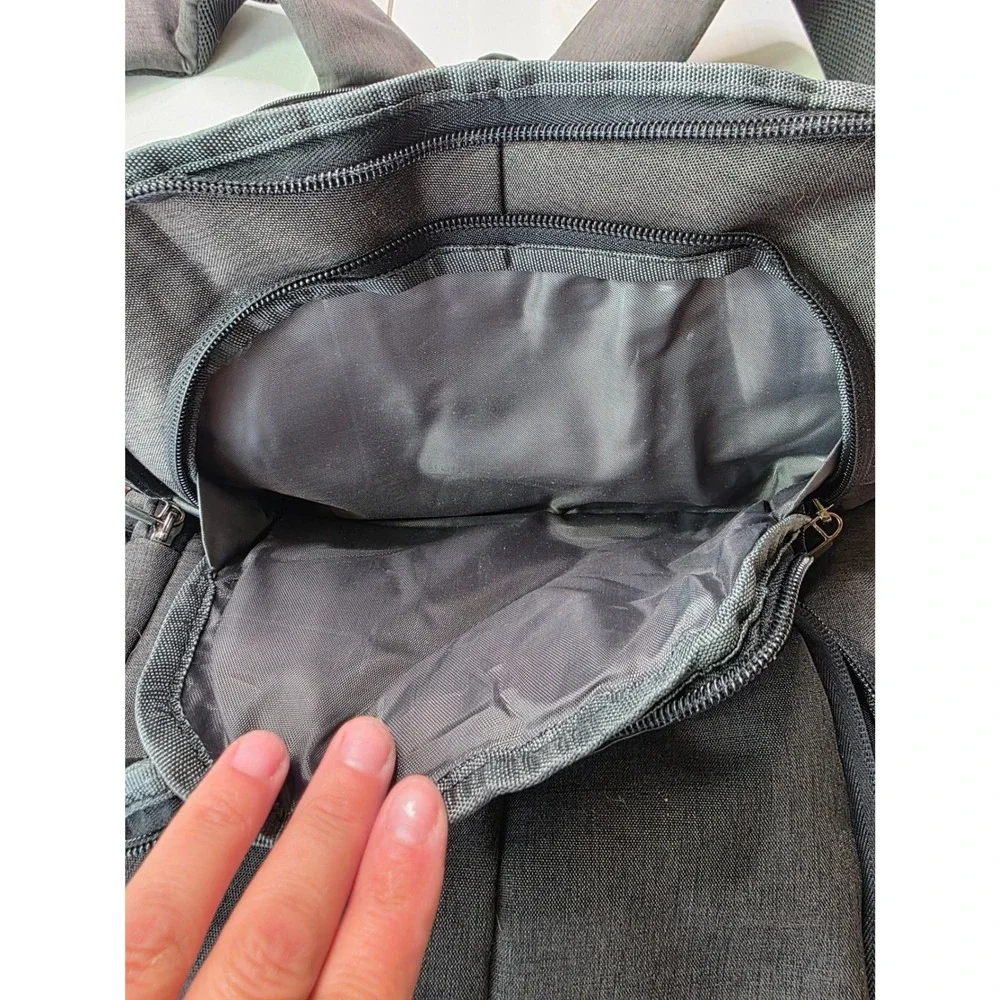 Bruno Cavalli Laptop Backpack Gray Heather USB Charging Port Travel Work Bag P4